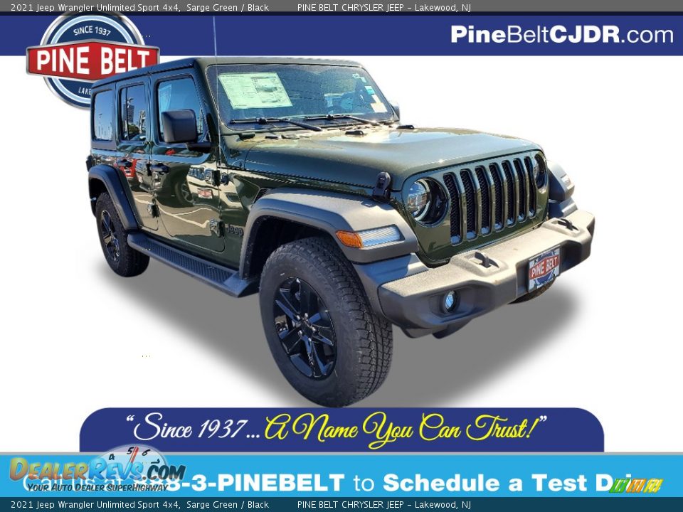 2021 Jeep Wrangler Unlimited Sport 4x4 Sarge Green / Black Photo #1