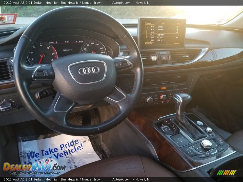 2012 Audi A6 2.0T Sedan Moonlight Blue Metallic / Nougat Brown Photo #9