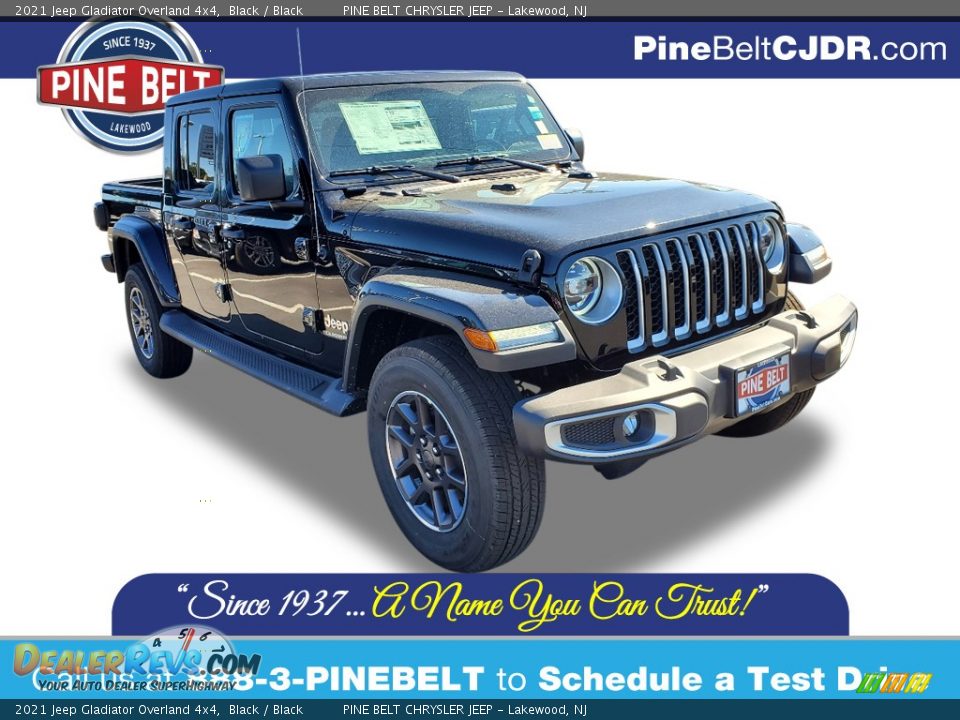 2021 Jeep Gladiator Overland 4x4 Black / Black Photo #1