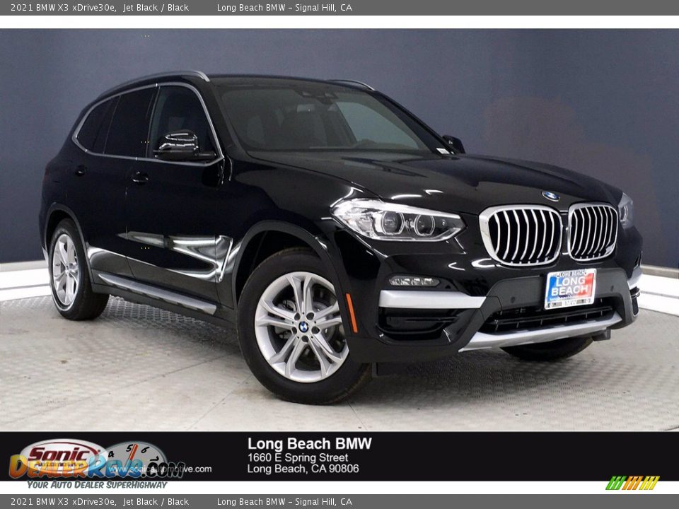 2021 BMW X3 xDrive30e Jet Black / Black Photo #1