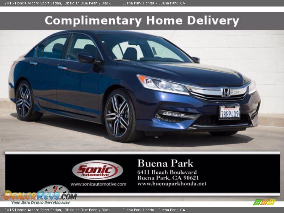 2016 Honda Accord Sport Sedan Obsidian Blue Pearl / Black Photo #1