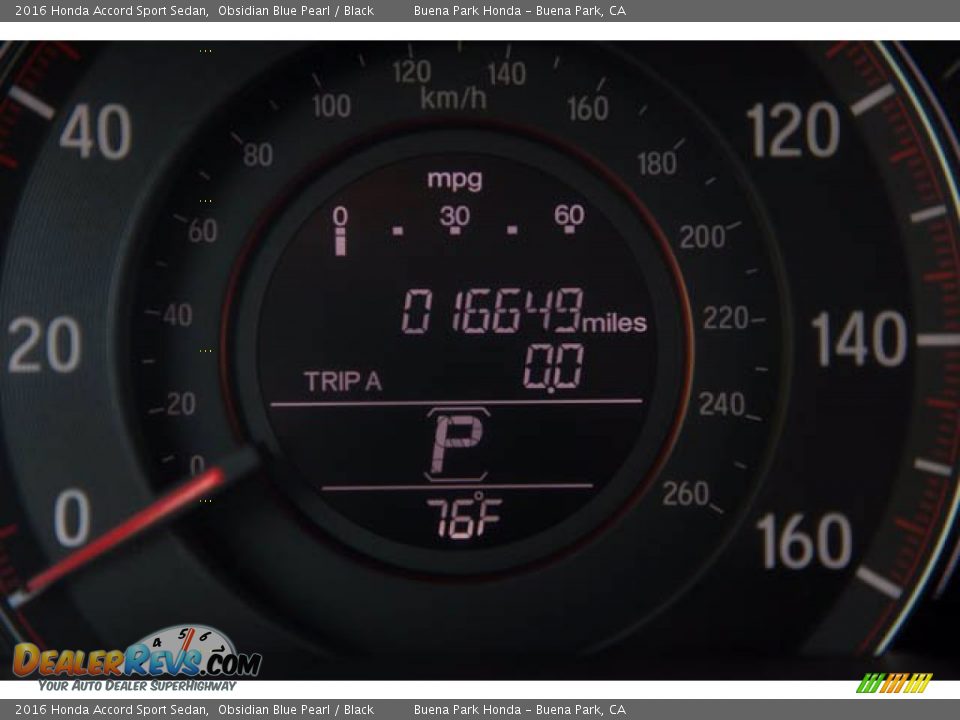 2016 Honda Accord Sport Sedan Obsidian Blue Pearl / Black Photo #6