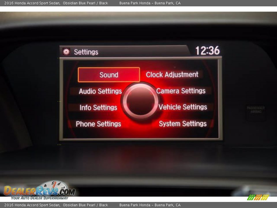 2016 Honda Accord Sport Sedan Obsidian Blue Pearl / Black Photo #22