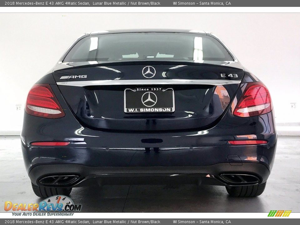 2018 Mercedes-Benz E 43 AMG 4Matic Sedan Lunar Blue Metallic / Nut Brown/Black Photo #3