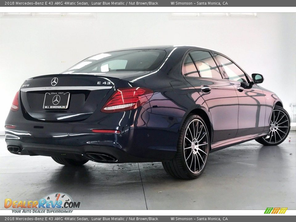 2018 Mercedes-Benz E 43 AMG 4Matic Sedan Lunar Blue Metallic / Nut Brown/Black Photo #13