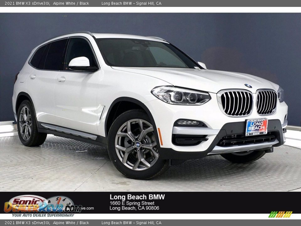 2021 BMW X3 sDrive30i Alpine White / Black Photo #1