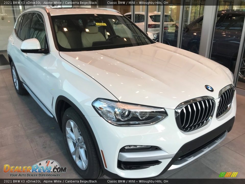 2021 BMW X3 xDrive30i Alpine White / Canberra Beige/Black Photo #1