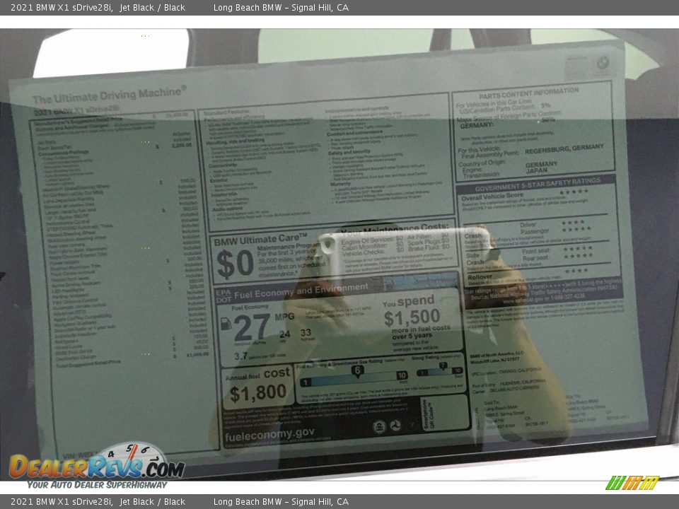 2021 BMW X1 sDrive28i Jet Black / Black Photo #17