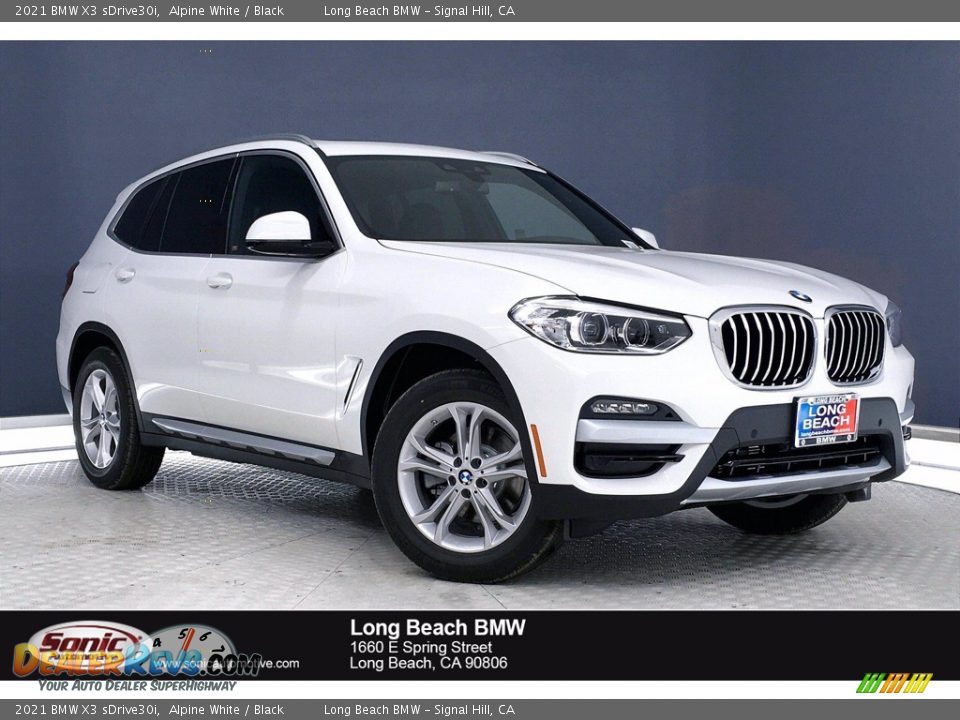 2021 BMW X3 sDrive30i Alpine White / Black Photo #1