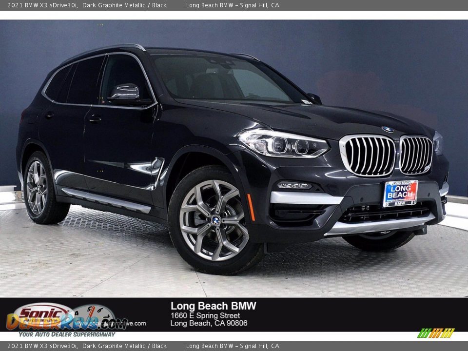 2021 BMW X3 sDrive30i Dark Graphite Metallic / Black Photo #1