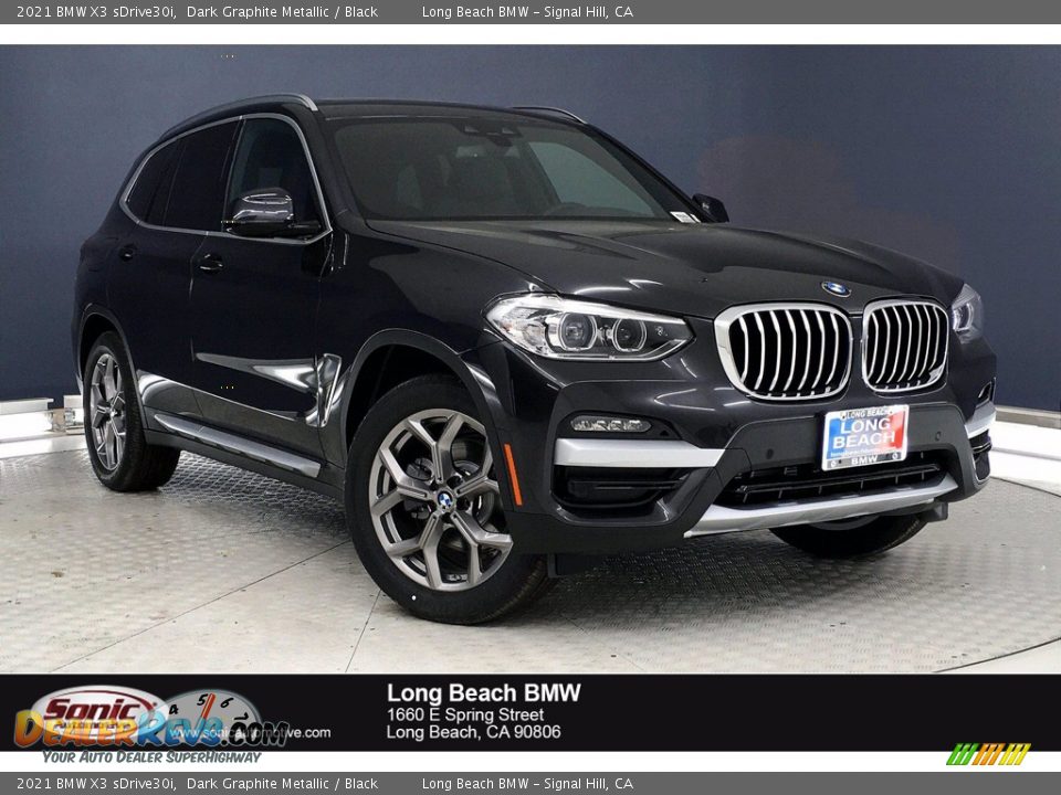 2021 BMW X3 sDrive30i Dark Graphite Metallic / Black Photo #1