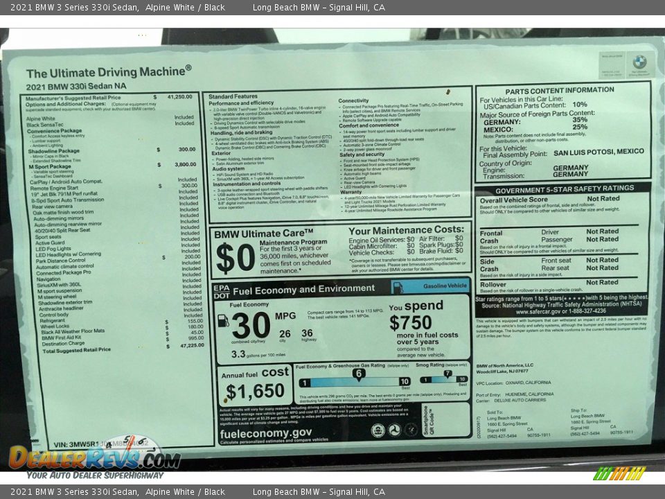 2021 BMW 3 Series 330i Sedan Alpine White / Black Photo #17