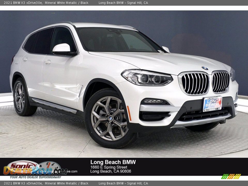 2021 BMW X3 xDrive30e Mineral White Metallic / Black Photo #1