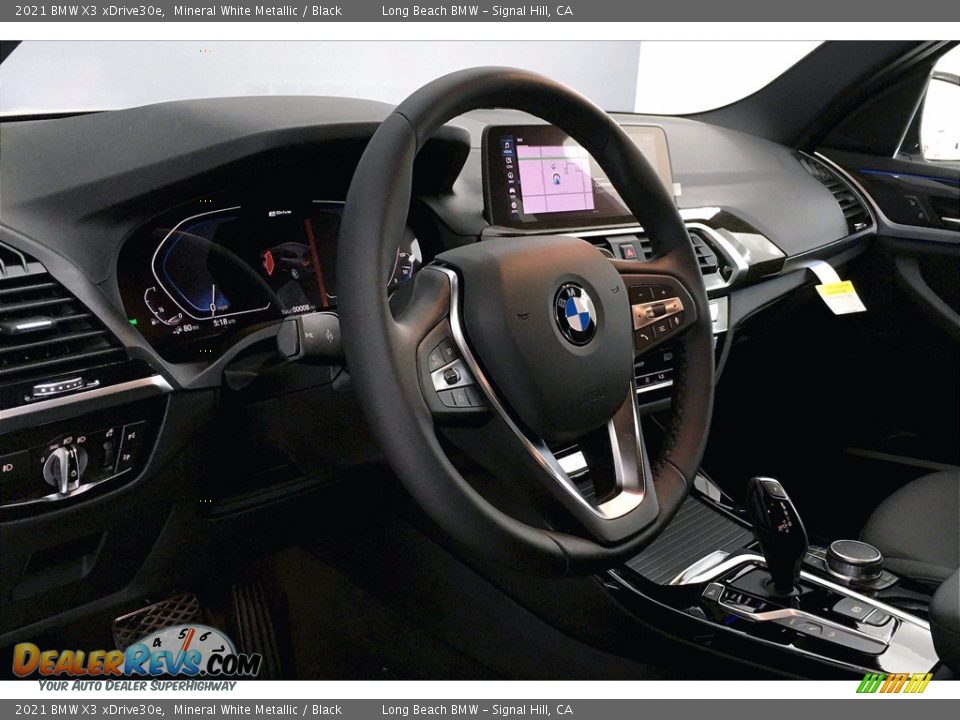 2021 BMW X3 xDrive30e Mineral White Metallic / Black Photo #7