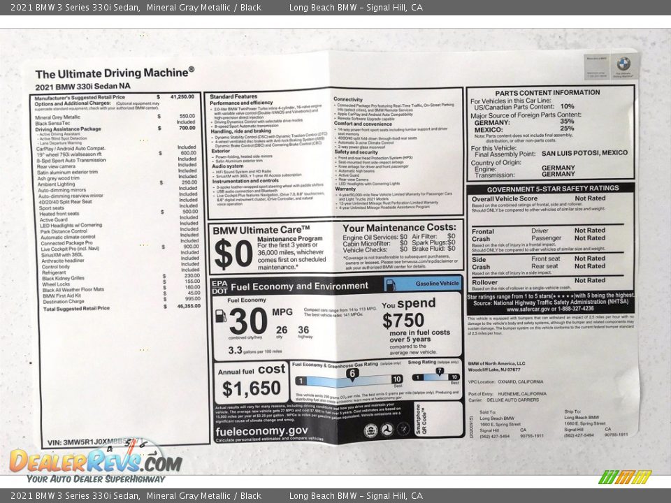 2021 BMW 3 Series 330i Sedan Mineral Gray Metallic / Black Photo #17