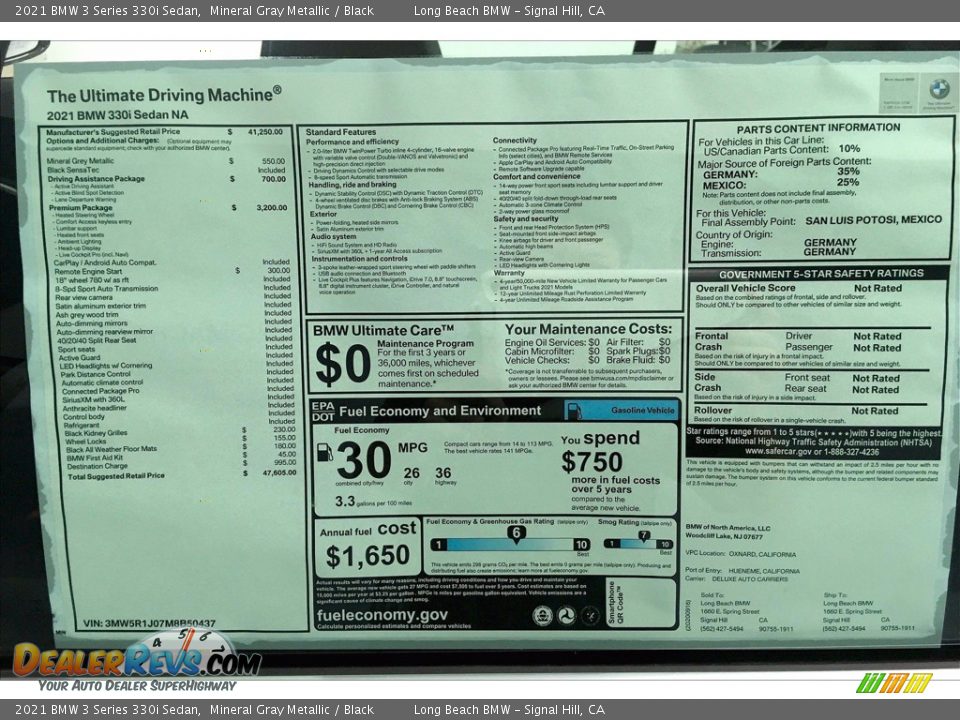 2021 BMW 3 Series 330i Sedan Mineral Gray Metallic / Black Photo #17