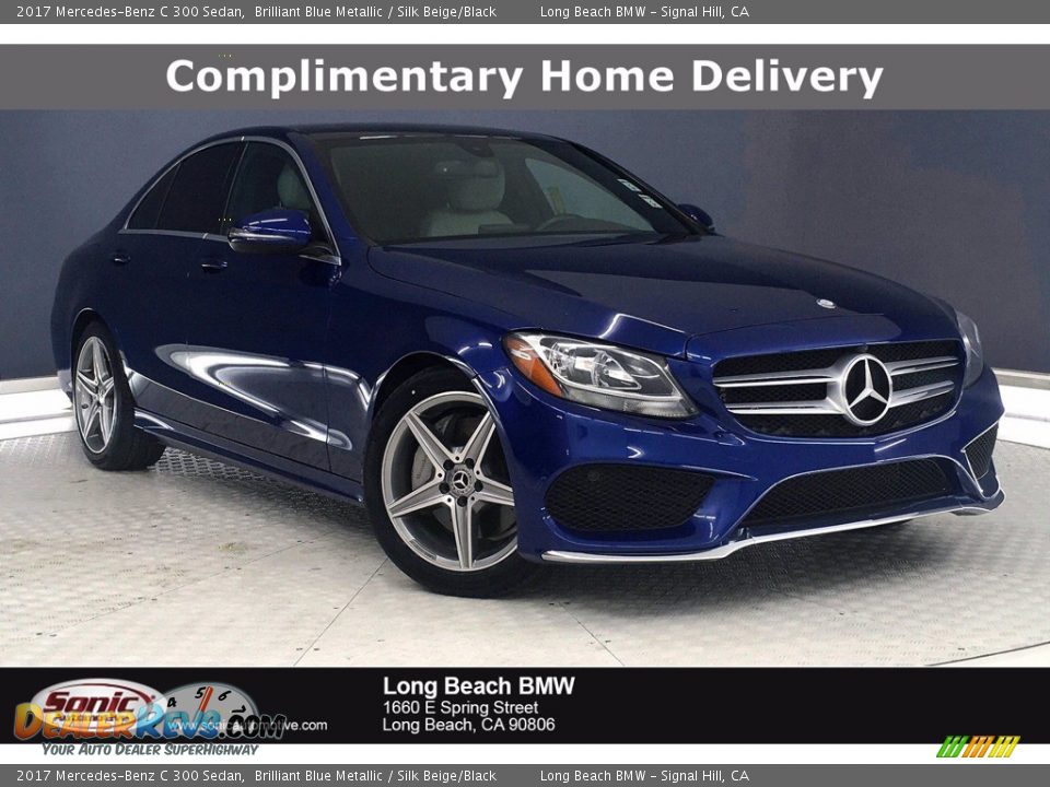 2017 Mercedes-Benz C 300 Sedan Brilliant Blue Metallic / Silk Beige/Black Photo #1