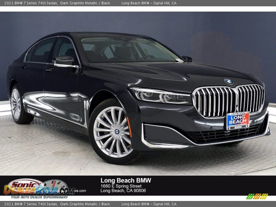 2021 BMW 7 Series 740i Sedan Dark Graphite Metallic / Black Photo #1