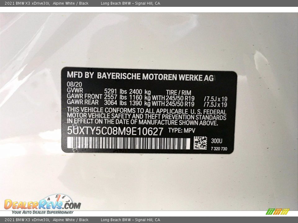2021 BMW X3 xDrive30i Alpine White / Black Photo #18
