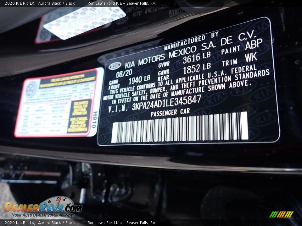 2020 Kia Rio LX Aurora Black / Black Photo #15