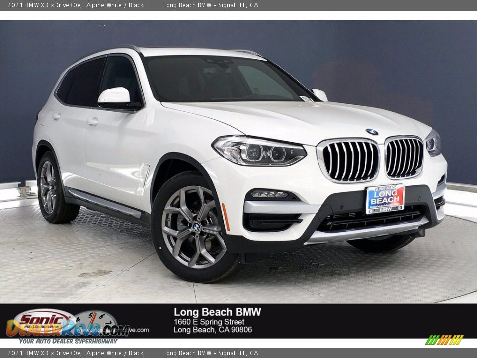 2021 BMW X3 xDrive30e Alpine White / Black Photo #1