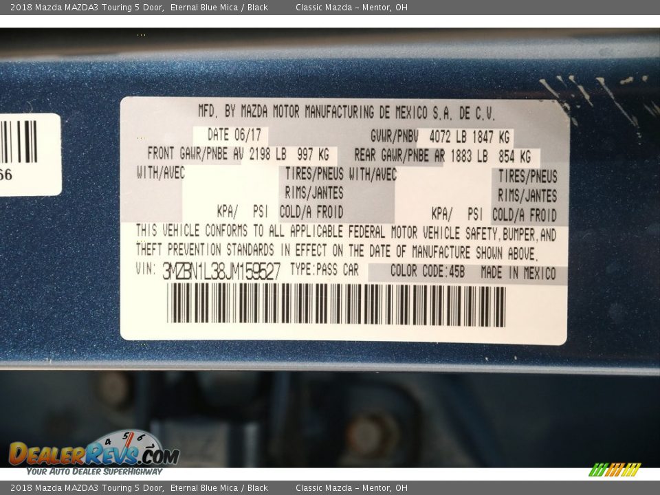 2018 Mazda MAZDA3 Touring 5 Door Eternal Blue Mica / Black Photo #20