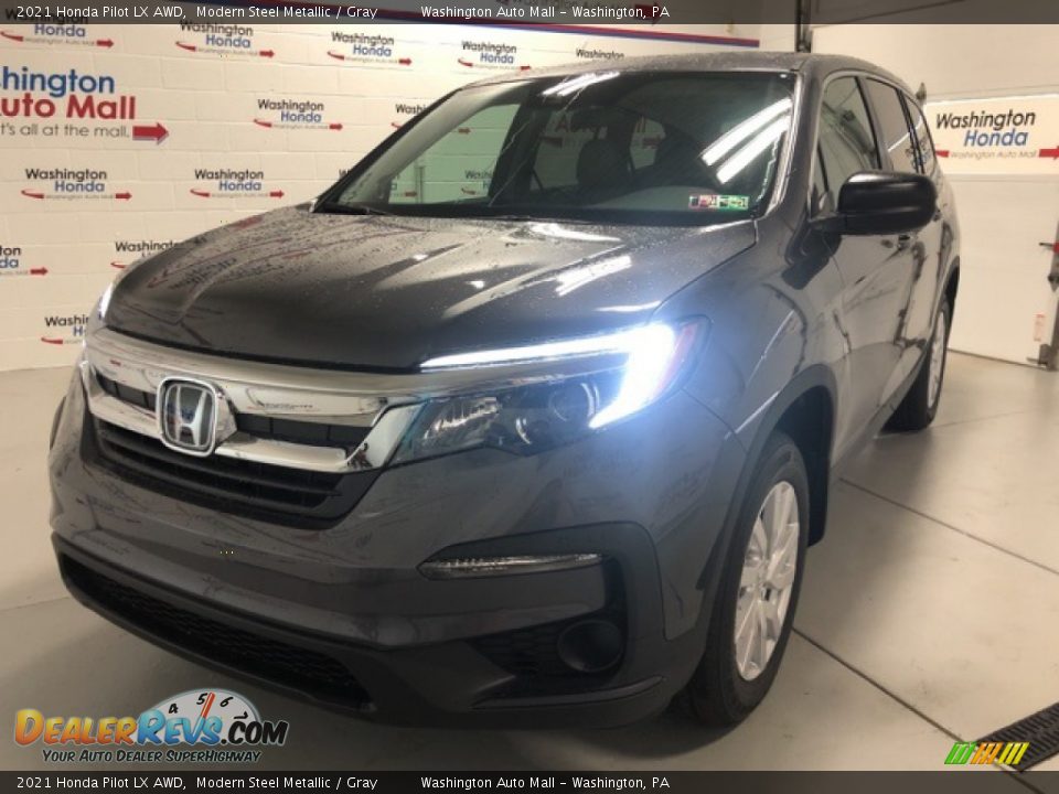 2021 Honda Pilot LX AWD Modern Steel Metallic / Gray Photo #1