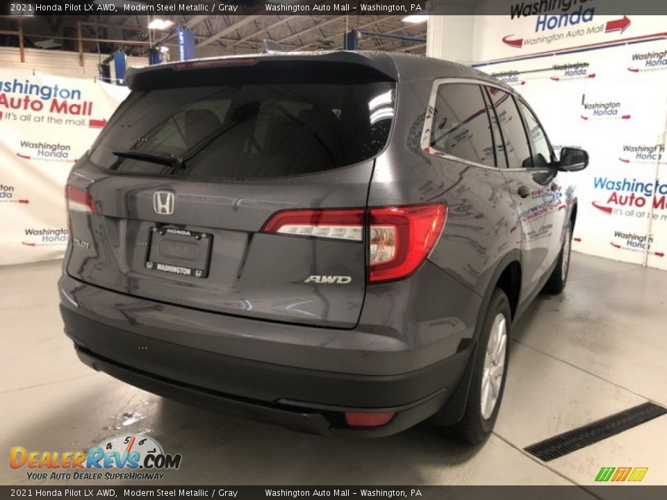 2021 Honda Pilot LX AWD Modern Steel Metallic / Gray Photo #3