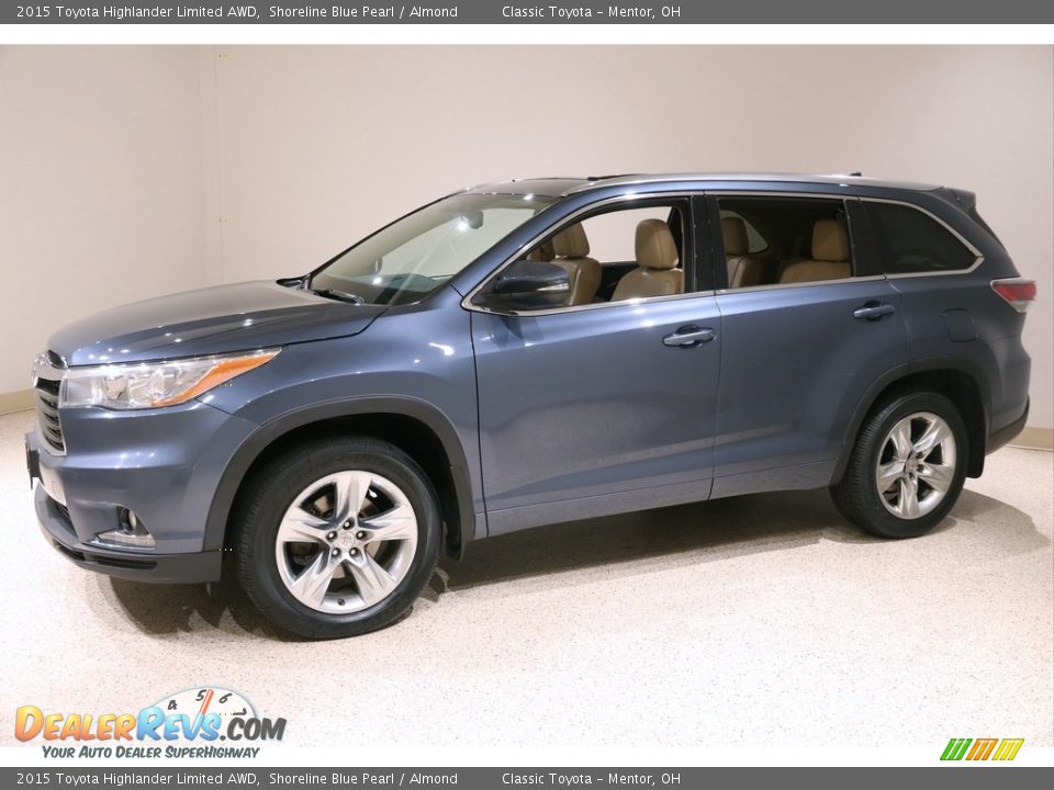2015 Toyota Highlander Limited AWD Shoreline Blue Pearl / Almond Photo #3