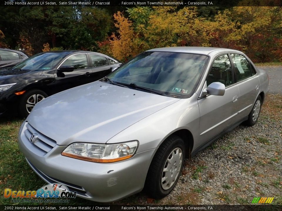 2002 Honda Accord LX Sedan Satin Silver Metallic / Charcoal Photo #1