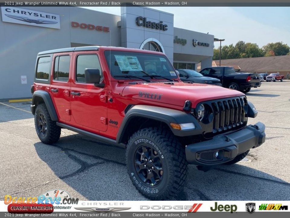 2021 Jeep Wrangler Unlimited Willys 4x4 Firecracker Red / Black Photo #1