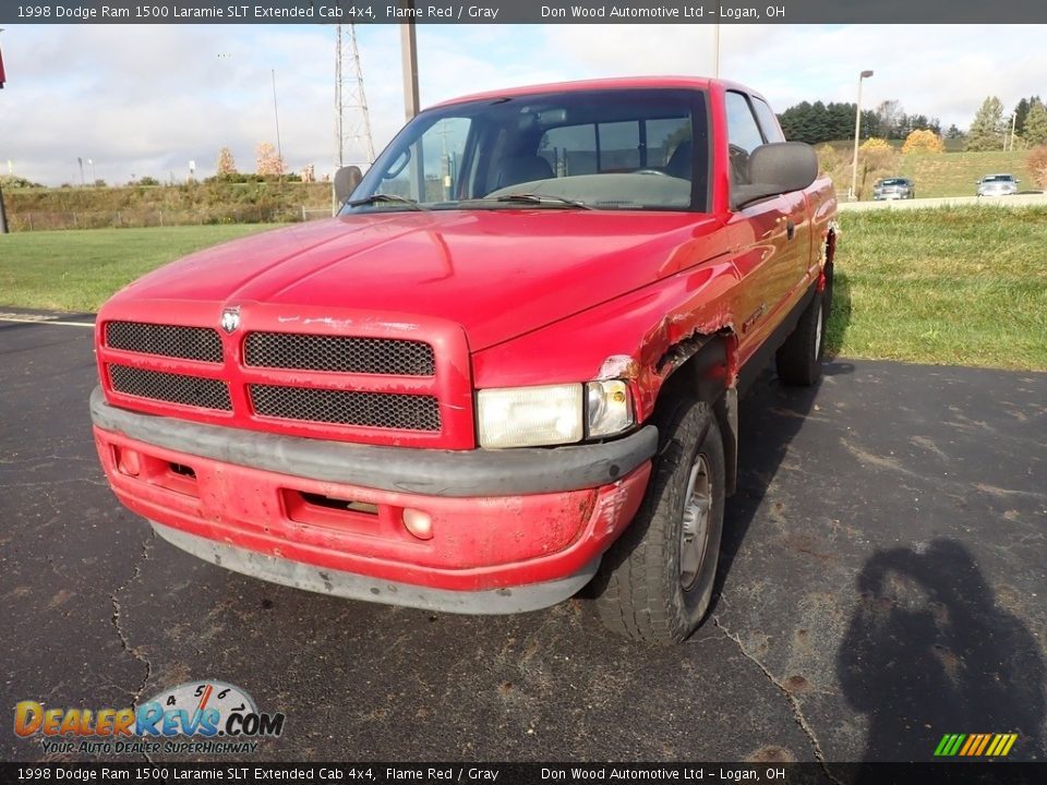 1998 Dodge Ram 1500 Laramie SLT Extended Cab 4x4 Flame Red / Gray Photo #6