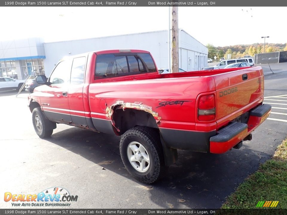 1998 Dodge Ram 1500 Laramie SLT Extended Cab 4x4 Flame Red / Gray Photo #9