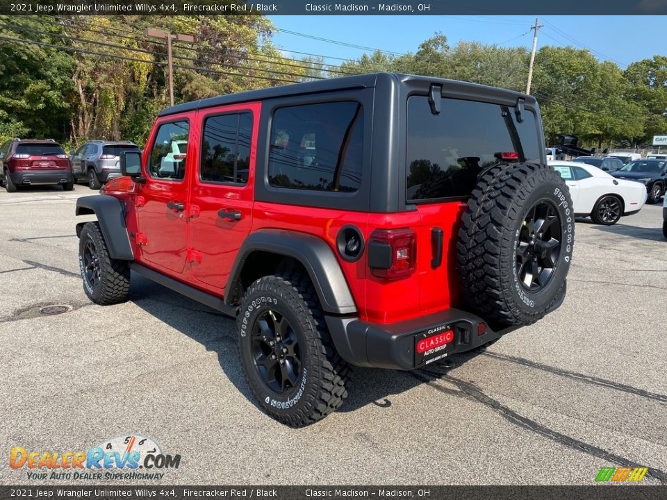 2021 Jeep Wrangler Unlimited Willys 4x4 Firecracker Red / Black Photo #9