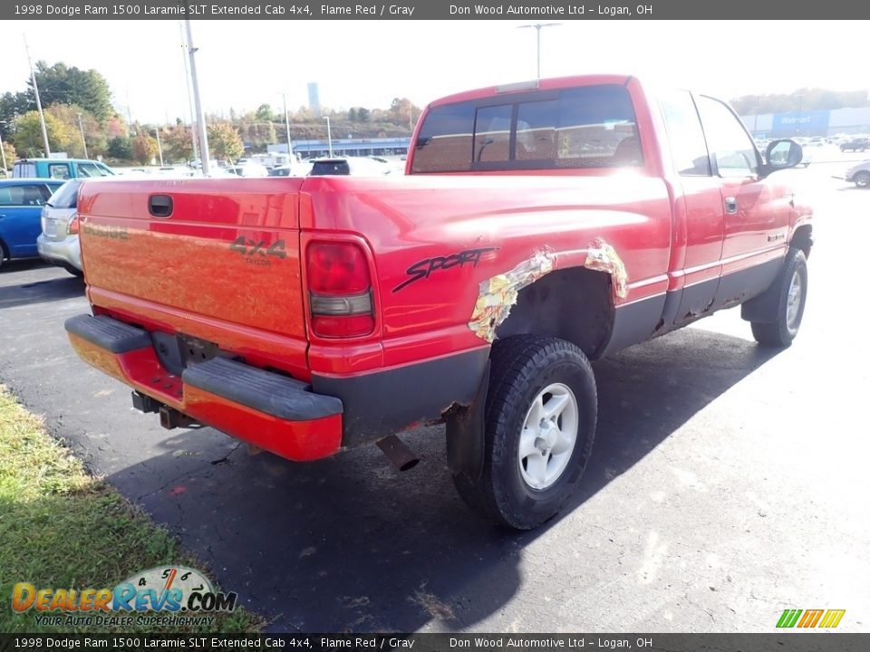 1998 Dodge Ram 1500 Laramie SLT Extended Cab 4x4 Flame Red / Gray Photo #12