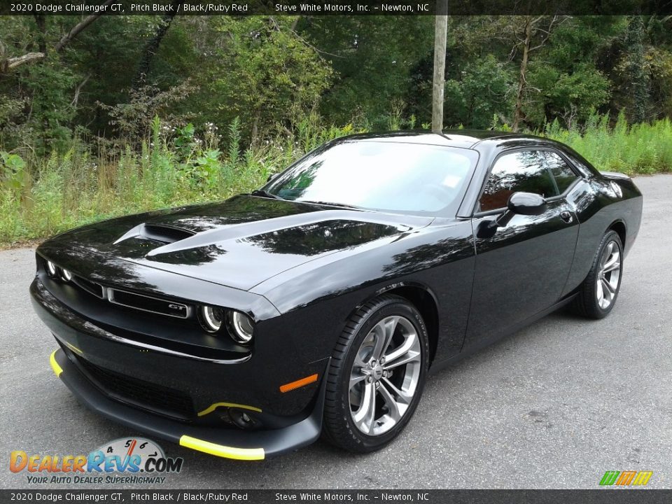 2020 Dodge Challenger GT Pitch Black / Black/Ruby Red Photo #2