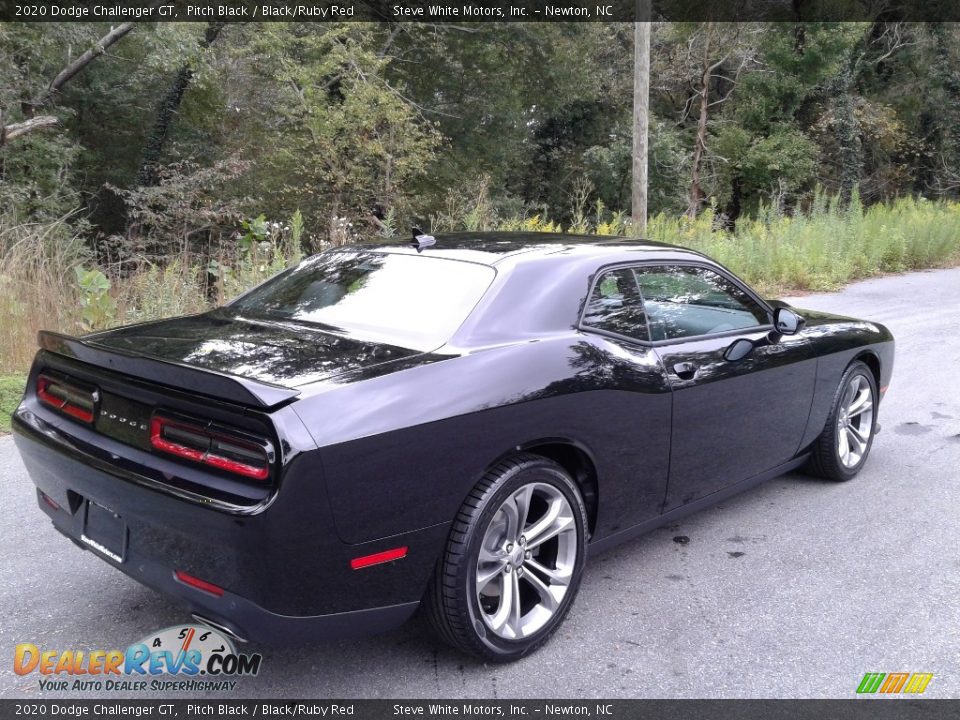 2020 Dodge Challenger GT Pitch Black / Black/Ruby Red Photo #6