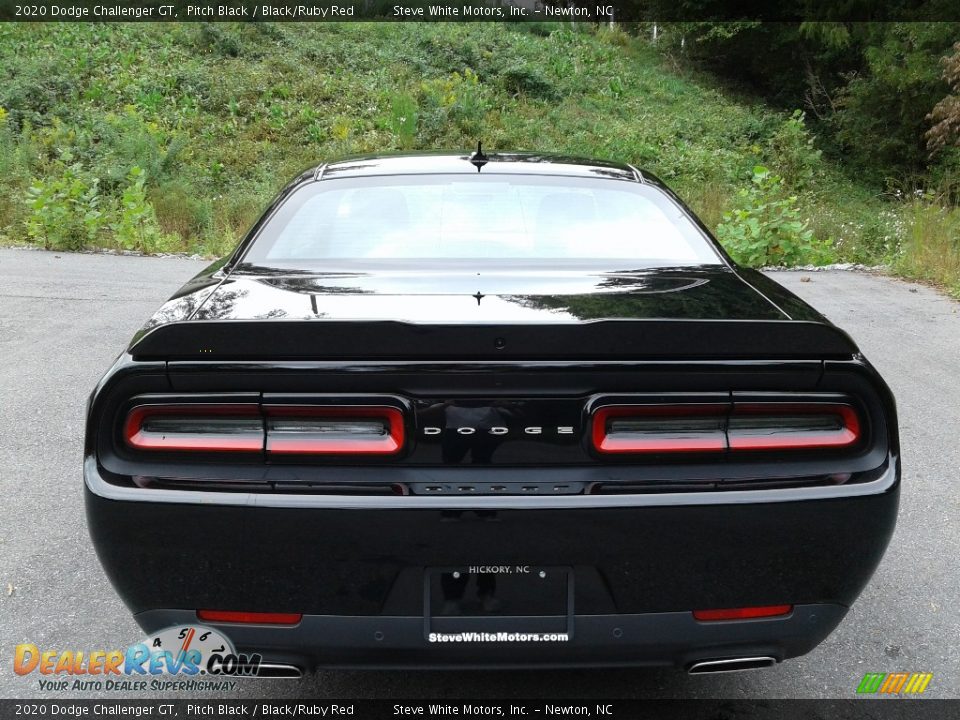 2020 Dodge Challenger GT Pitch Black / Black/Ruby Red Photo #7