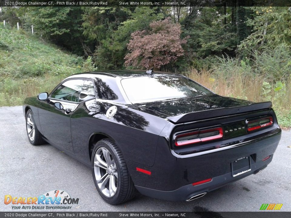 2020 Dodge Challenger GT Pitch Black / Black/Ruby Red Photo #8