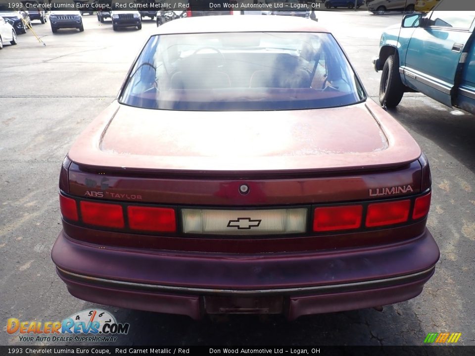 1993 Chevrolet Lumina Euro Coupe Red Garnet Metallic / Red Photo #11