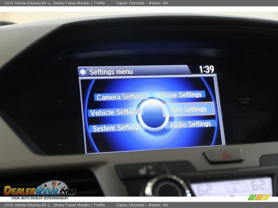 2015 Honda Odyssey EX-L Smoky Topaz Metallic / Truffle Photo #17