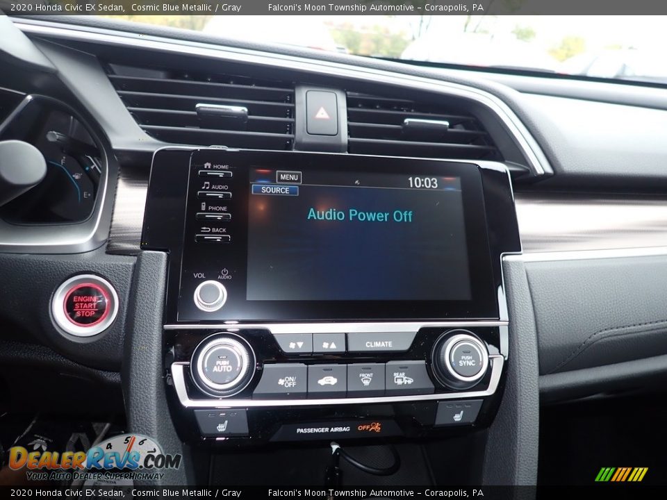 2020 Honda Civic EX Sedan Cosmic Blue Metallic / Gray Photo #13