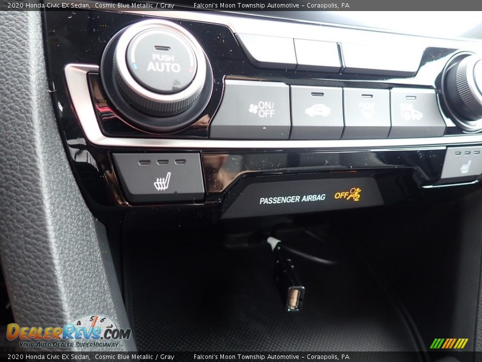 2020 Honda Civic EX Sedan Cosmic Blue Metallic / Gray Photo #15