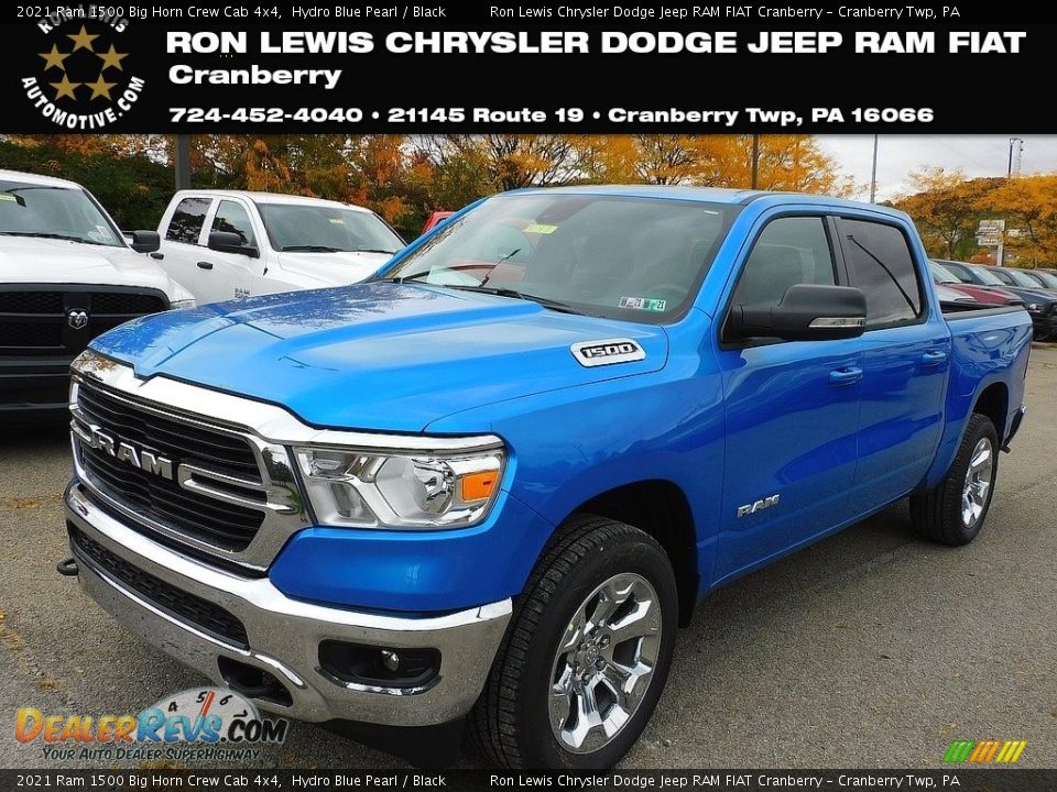 2021 Ram 1500 Big Horn Crew Cab 4x4 Hydro Blue Pearl / Black Photo #1