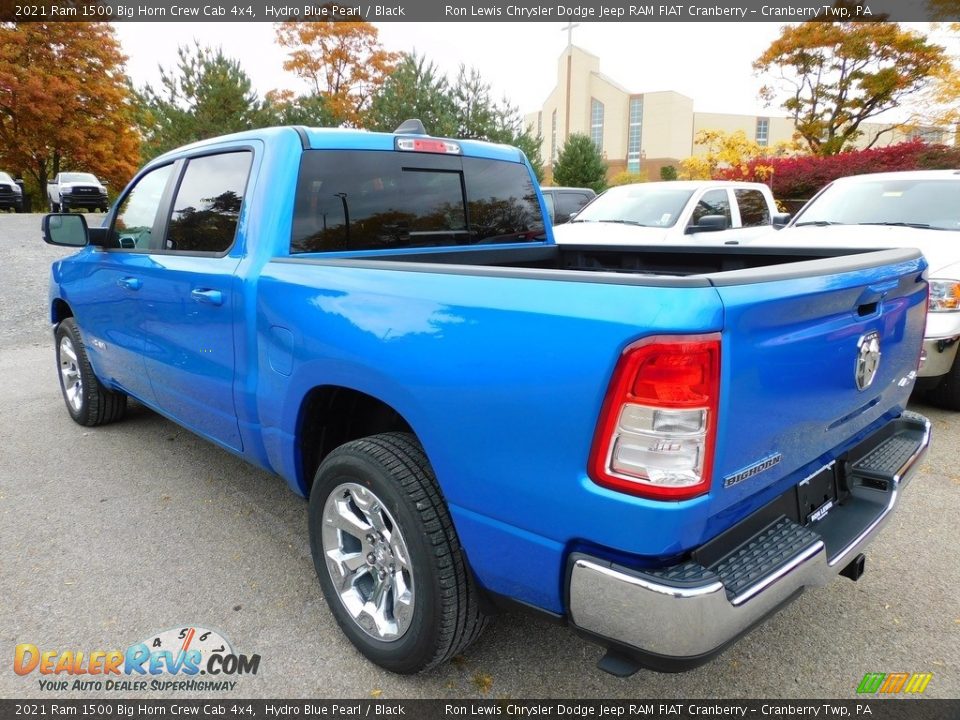 2021 Ram 1500 Big Horn Crew Cab 4x4 Hydro Blue Pearl / Black Photo #8