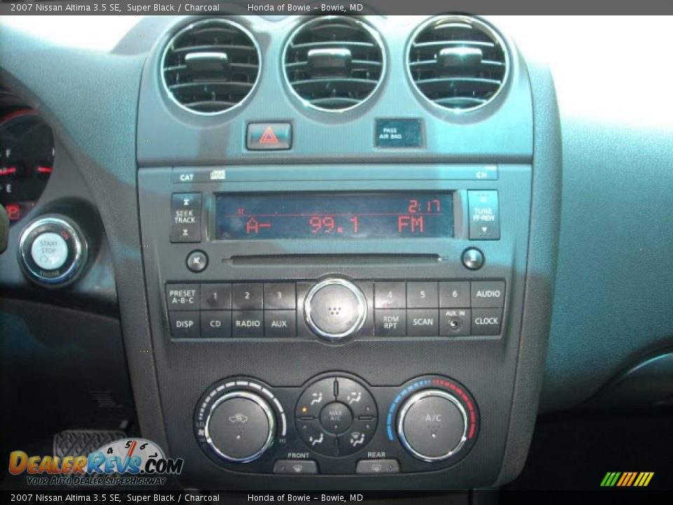 2007 Nissan Altima 3.5 SE Super Black / Charcoal Photo #13