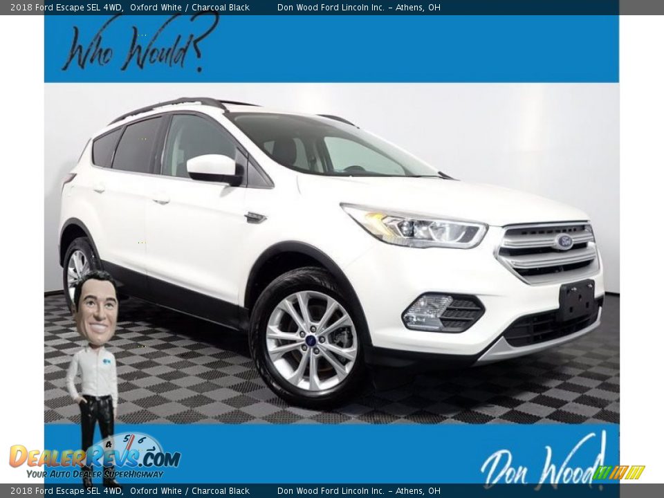 2018 Ford Escape SEL 4WD Oxford White / Charcoal Black Photo #1