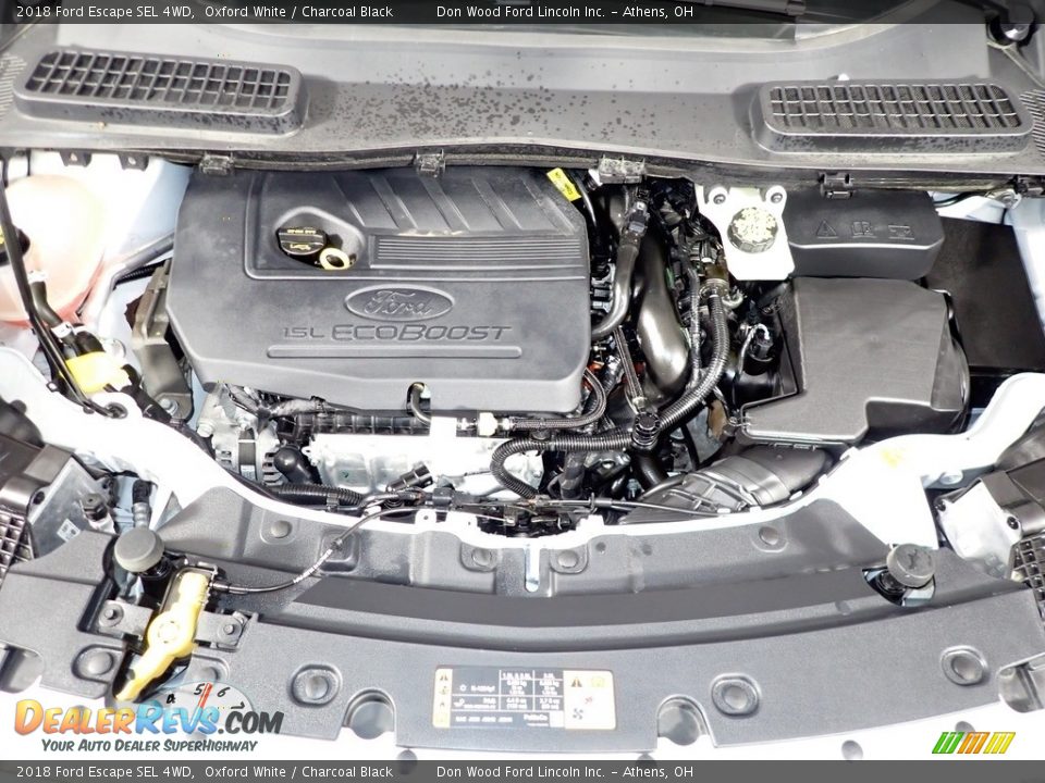 2018 Ford Escape SEL 4WD Oxford White / Charcoal Black Photo #6