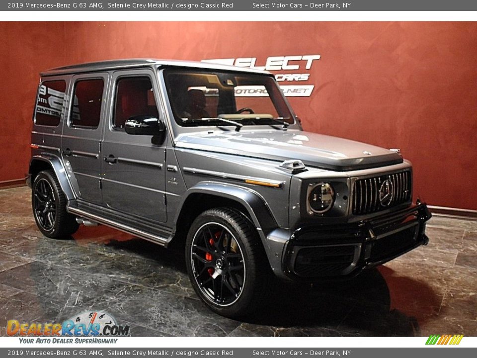 2019 Mercedes-Benz G 63 AMG Selenite Grey Metallic / designo Classic Red Photo #3