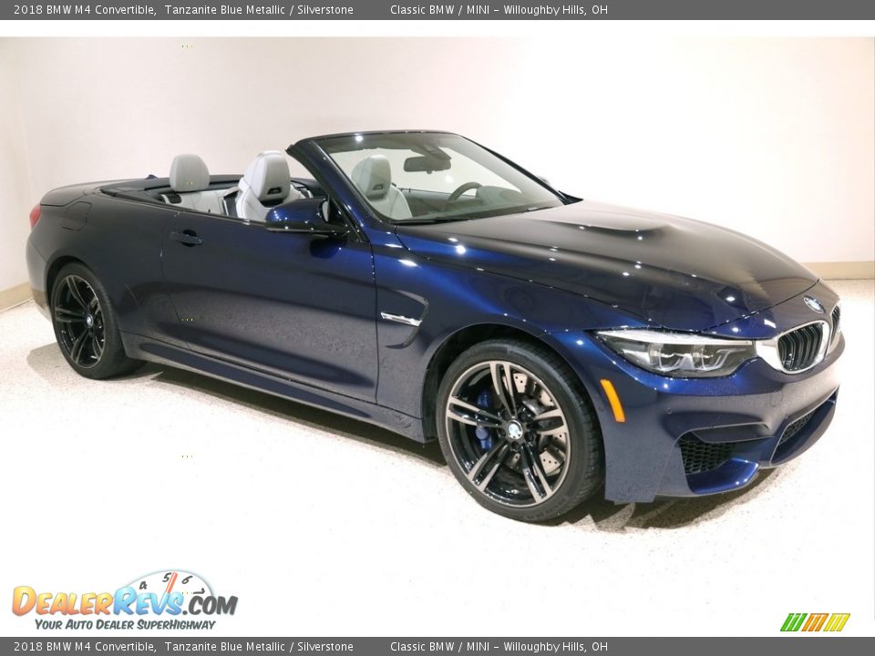 2018 BMW M4 Convertible Tanzanite Blue Metallic / Silverstone Photo #1